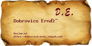 Dobrovics Ernő névjegykártya
