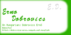 erno dobrovics business card
