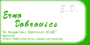 erno dobrovics business card